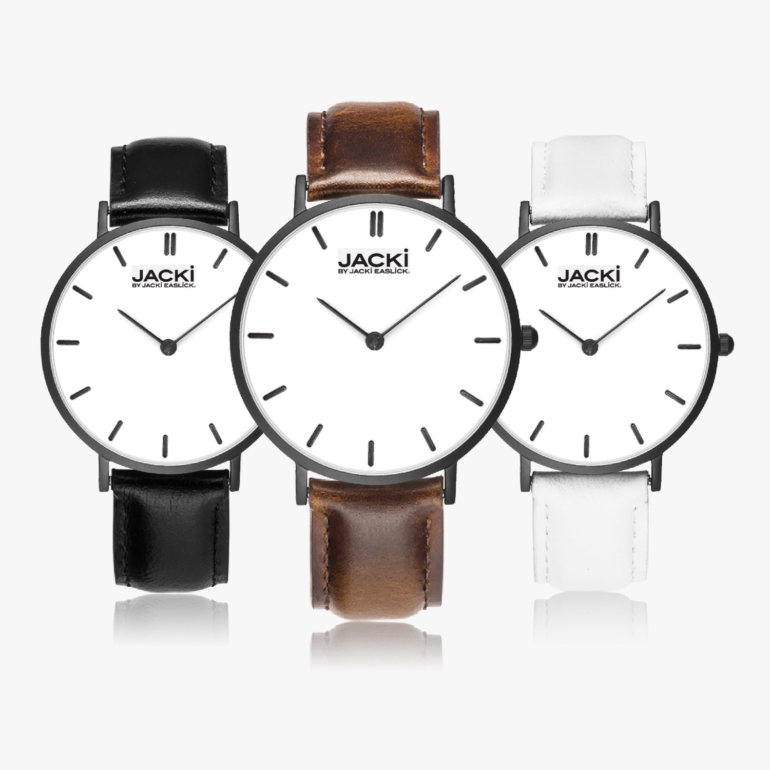 Jacki Easlick Ultra-Thin Leather Strap Quartz Watch